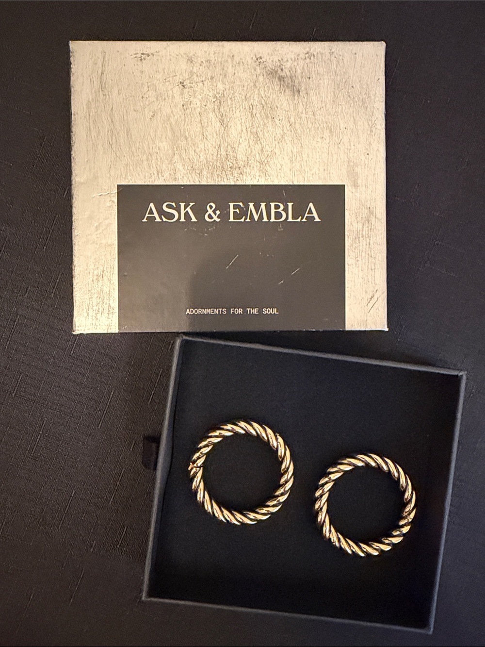 ASK & EMBLA Gold-Tone Twisted Hoop Hangers